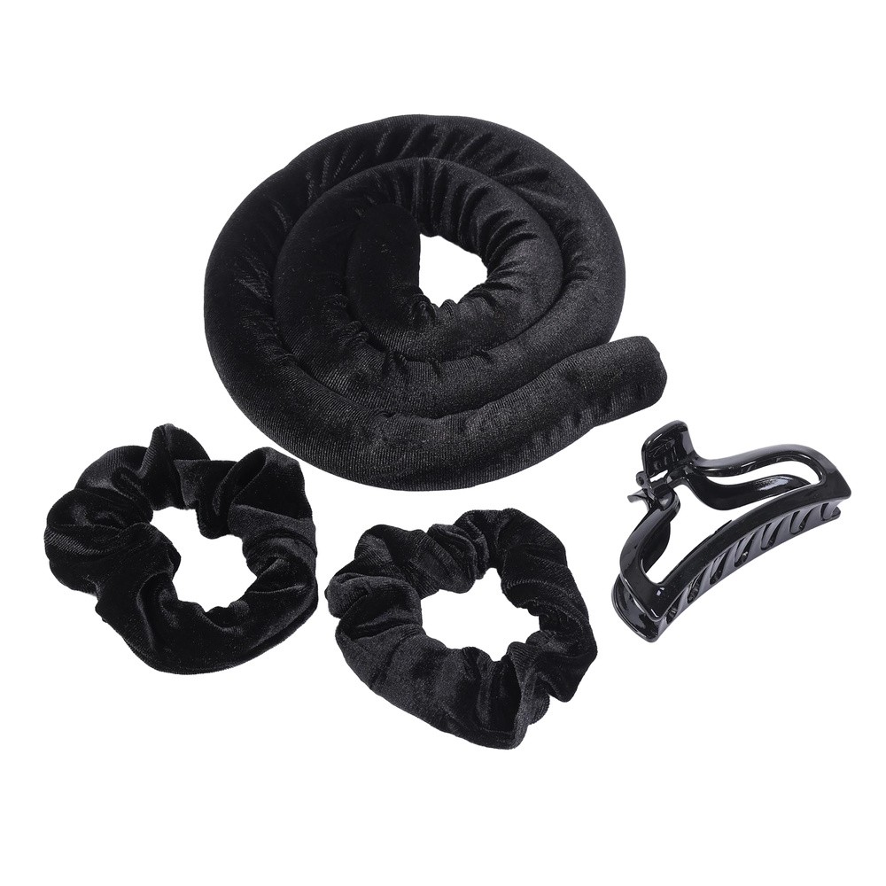 Sister Young Lisa zestaw do kręcenia włosów wałek + 2 scrunchie + klips Black