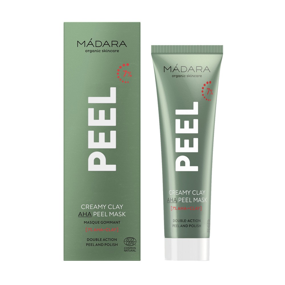 Madara Peel Kremowa maska, złuszczające kwasy AHA i Glinka 60 ml