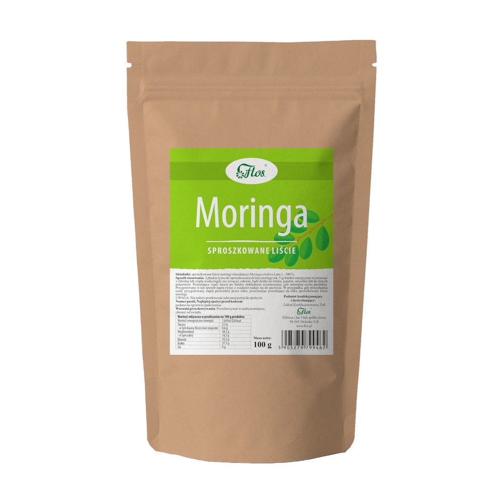 Flos MORINGA SPROSZKOWANE LIŚCIE 100G