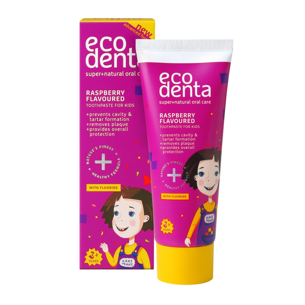 Ecodenta Super+Natural Oral Care Raspberry pasta do zębów 75 ml dla dzieci