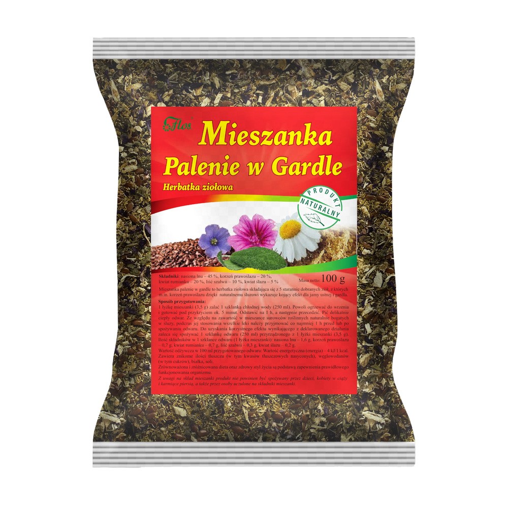 Flos stop palenie w przełyku mieszanka ziołowa 100 g