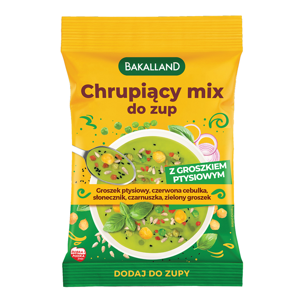 Bakalland Chrupiący Mix do zup z groszkiem ptysiowym, 75 g