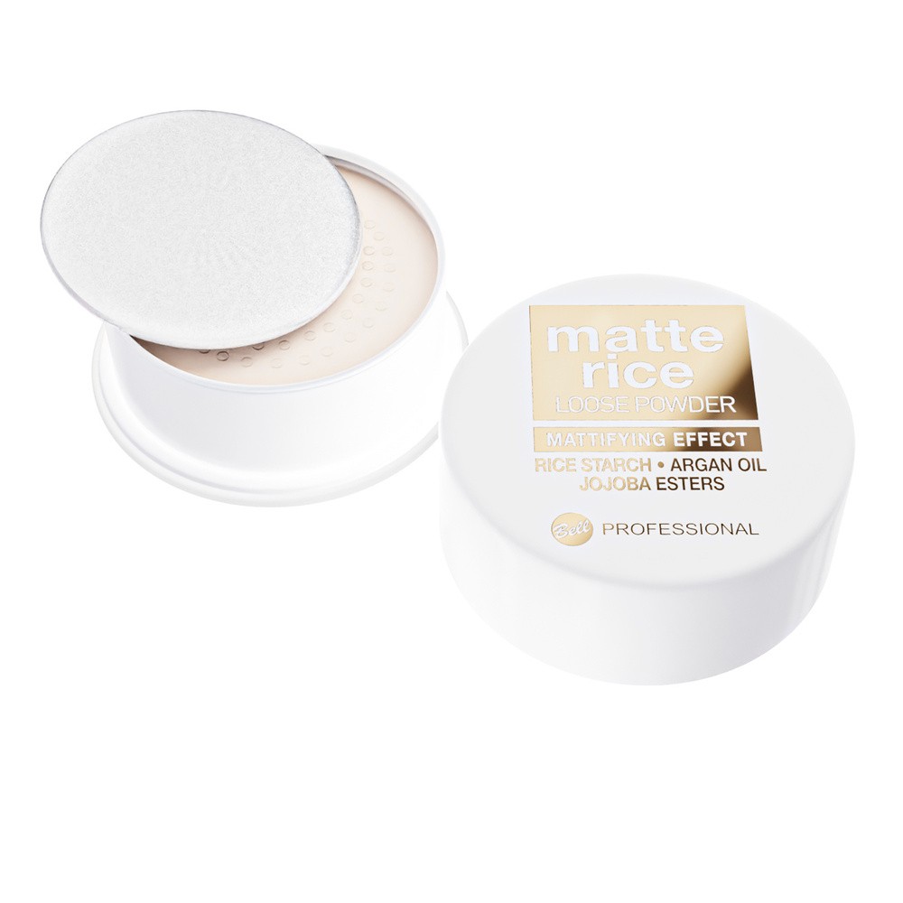 Bell Professional Matte Rice wegański matujący puder ryżowy z olejem arganowym 6g