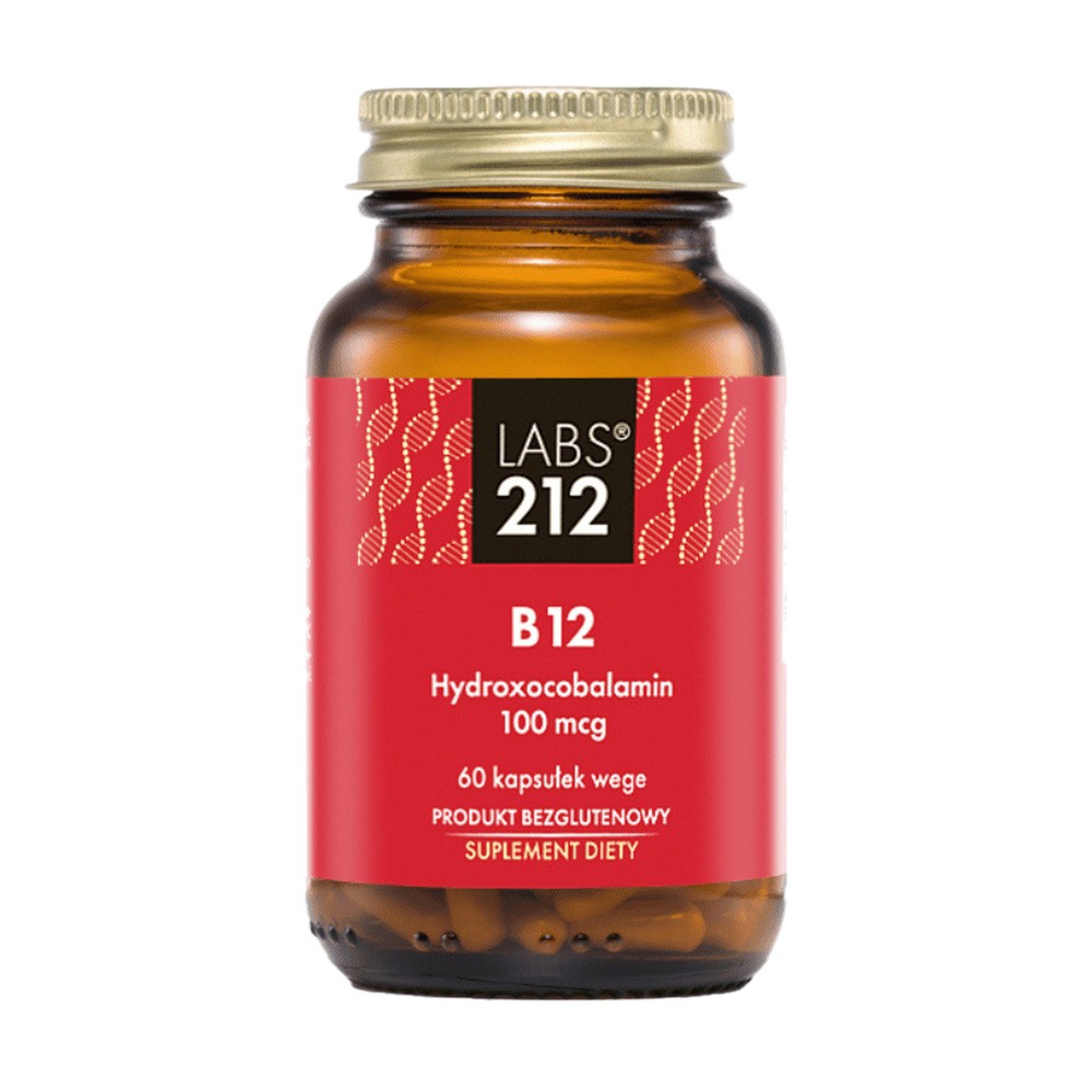 Suplement diety, LABS212 Witamina B12 Hydroxocobalamin, 60 kap.