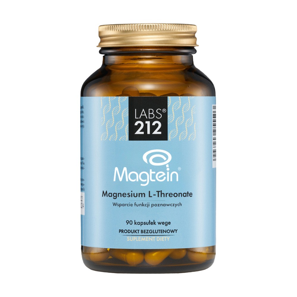 Labs212 Magnesium L-Threonate Magtein - L-treonian magnezu Suplement diety 90 kaps.