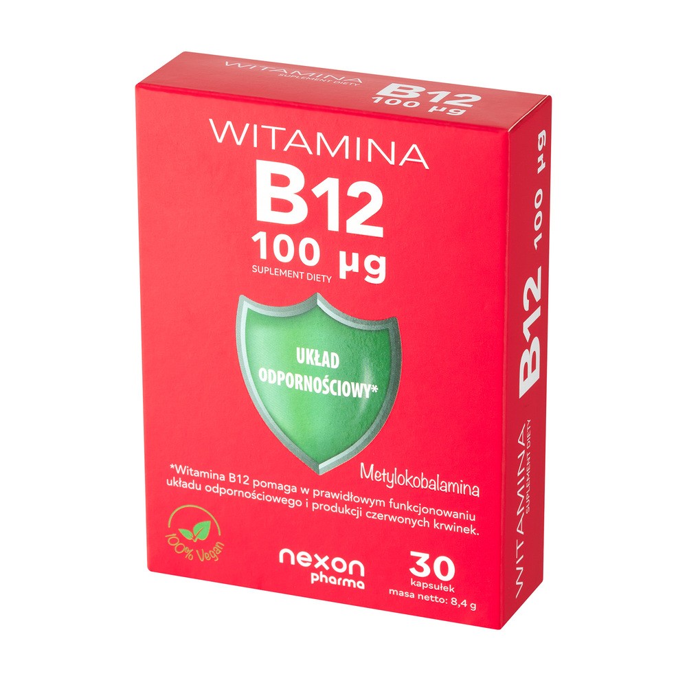 Nexon Pharma Witamina B12 100 mcg, 30 kapsułek