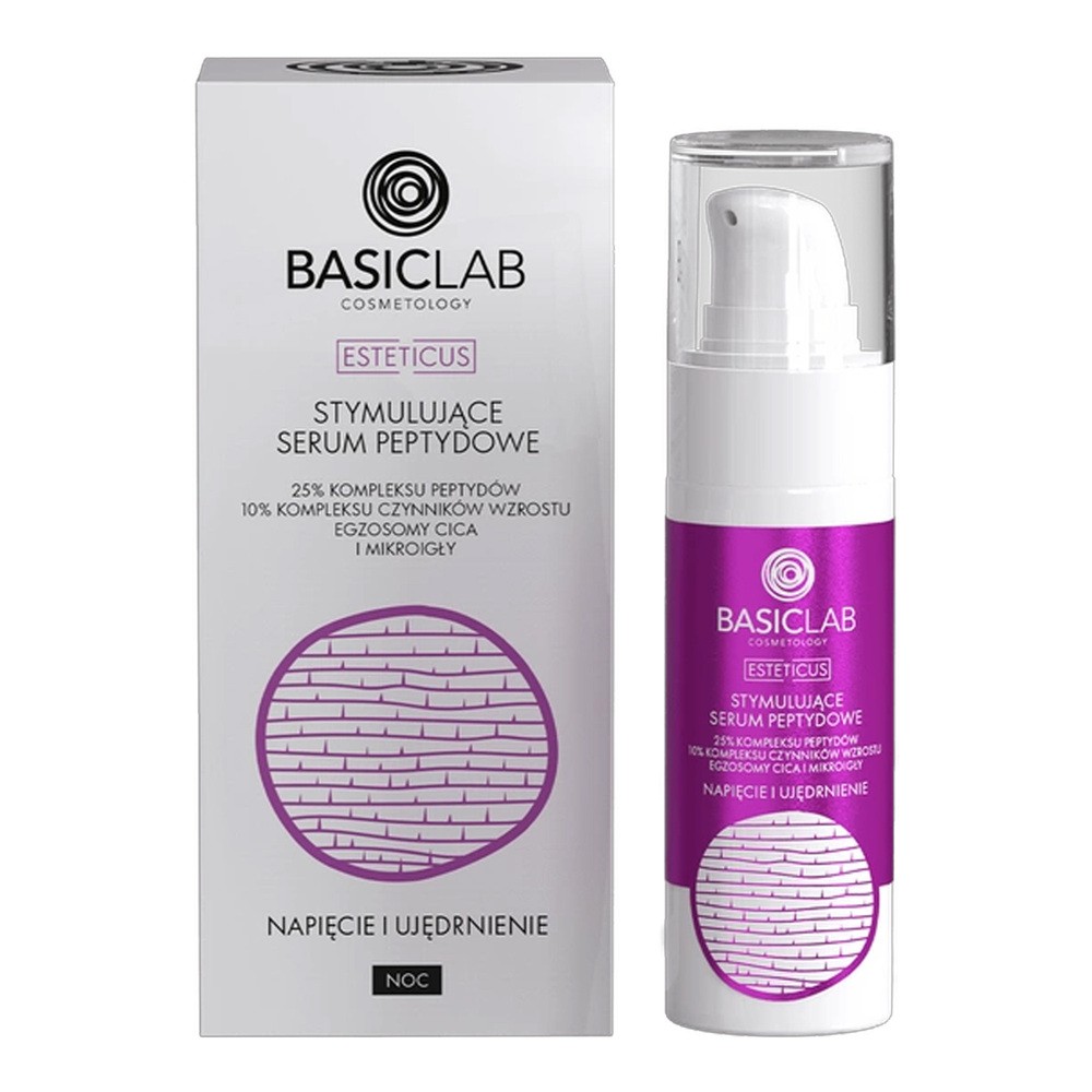BasicLab Esteticus 25% Kompleksu Peptydów Stymulujące serum do twarzy na noc