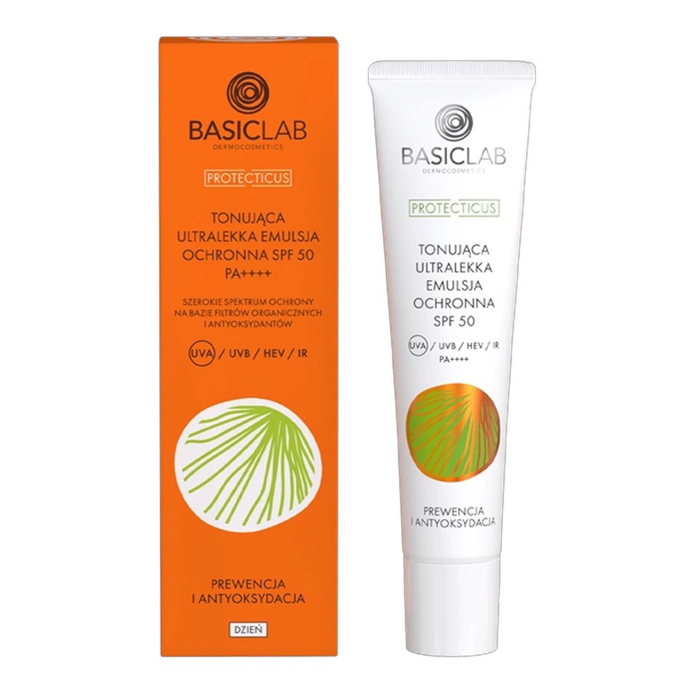 BasicLab Protecticus Tonująca Ultralekka Emulsja Ochronna SPF50 PA++++ 40ml