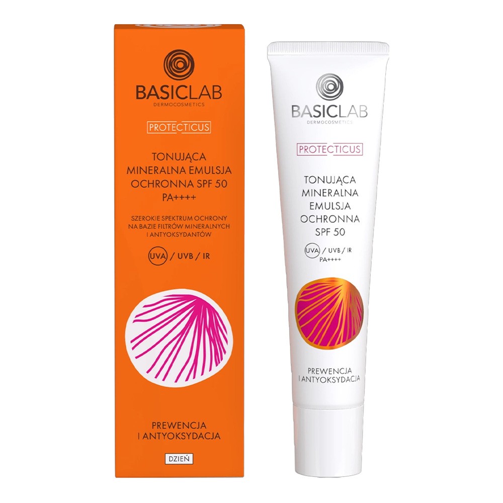 BasicLab Protecticus Tonująca Mineralna Emulsja Ochronna SPF50 PA++++ 40ml