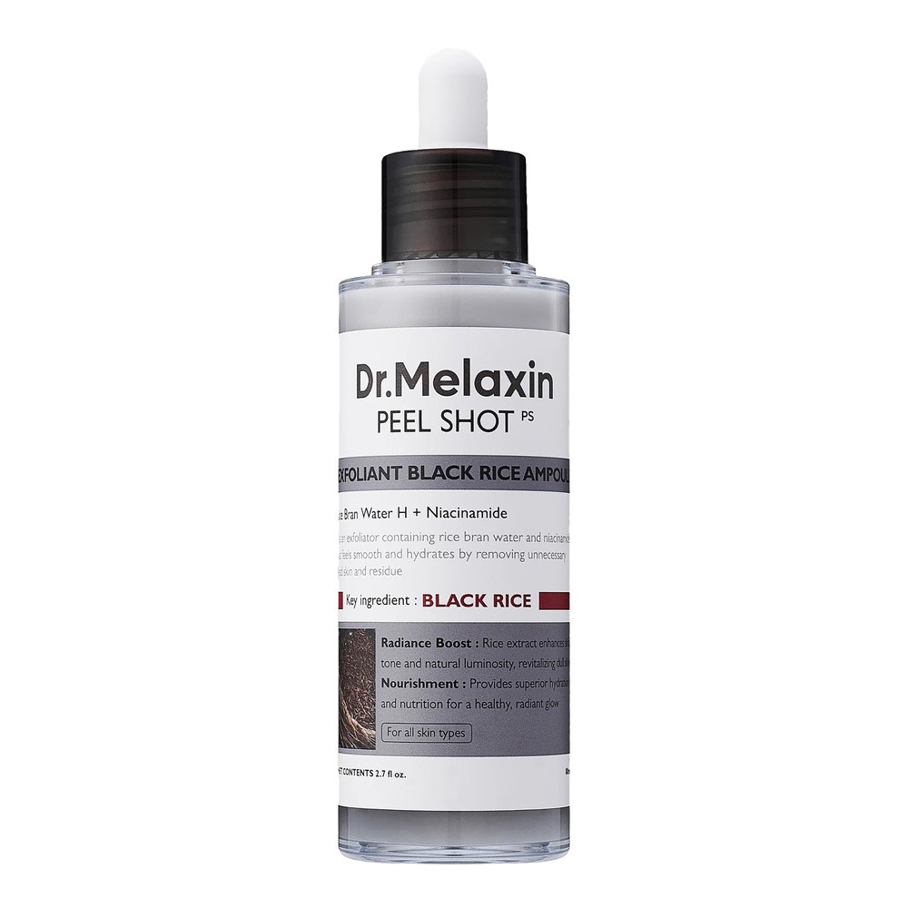 DR.MELAXIN PEEL SHOT LINE Delikatnie złuszczająca ampułka z ekstraktem z czarnego ryżu 80ml