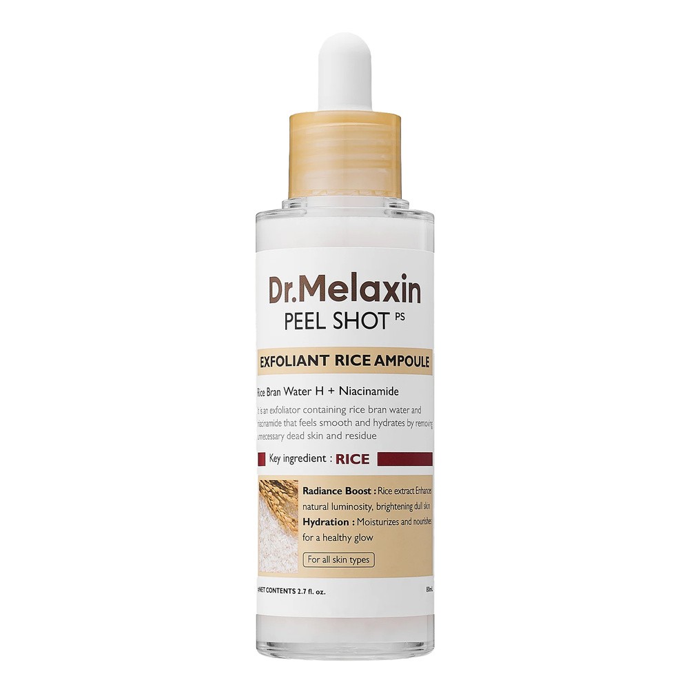 DR.MELAXIN PEEL SHOT LINE Delikatnie złuszczająca ampułka z ekstraktem z białego ryżu 80ml