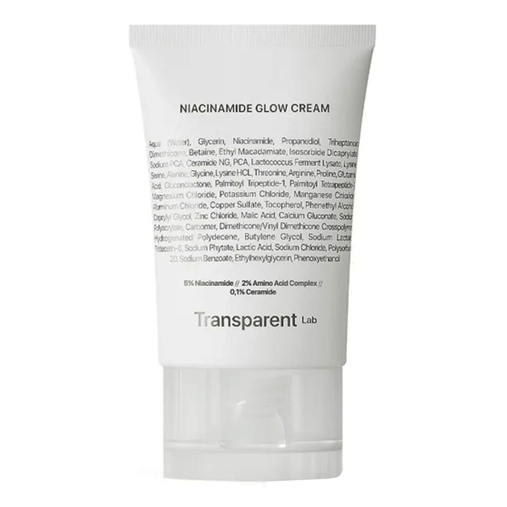Transparent Lab NIACINAMIDE GLOW CREAM  Rozjaśniająconawiżający Krem do Twarzy z Niacynamidem 5% 50 ml