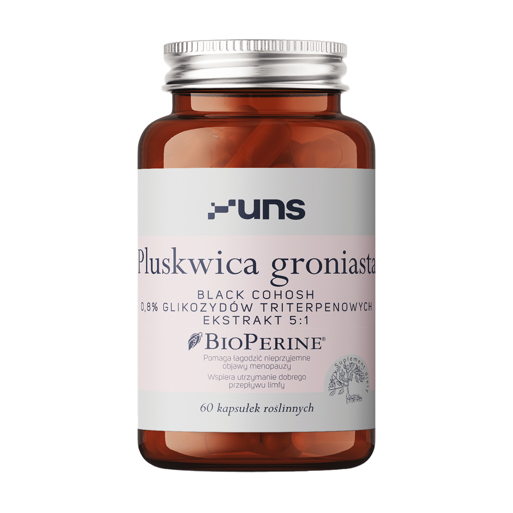 UNS Pluskwica Groniasta Black Cohosh 0,8% Glikozydów Triterpenowych Ekstrakt 5:1 60vegcaps