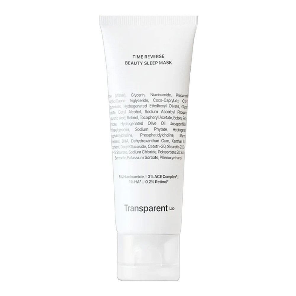 Transparent Lab TIME REVERSE BEAUTY SLEEP MASK - Przeciwzmarszczkowa Maska na Noc z Witaminami A i C 75ml