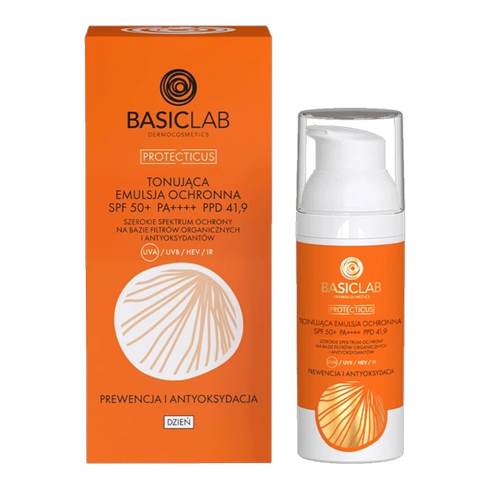 BASICLAB TONUJĄCA EMULSJA OCHRONNA SPF50+ 50ML