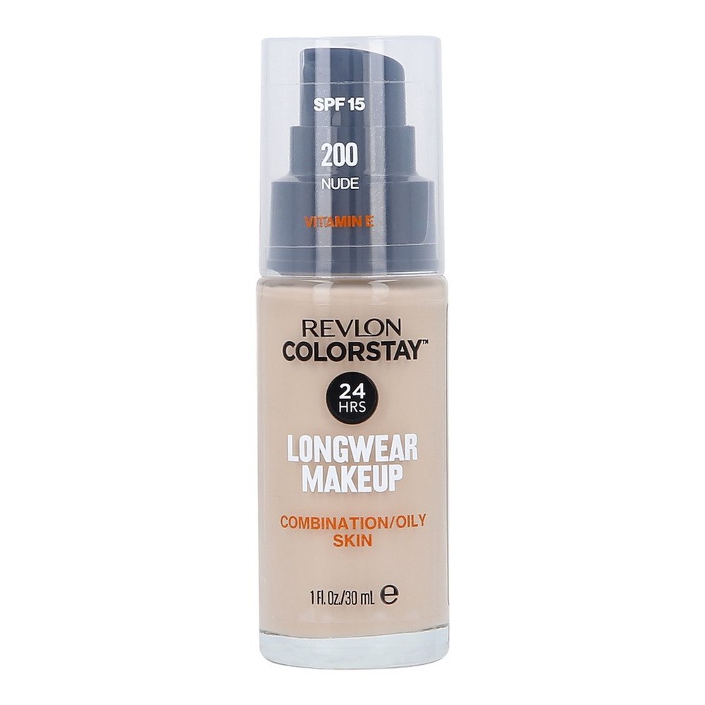 Revlon COLO rstay Liquid Foundation 200 Nude Makeup with Pump Combination/oily Skin Long Lasting 24 Hours by Revlon 7221552004