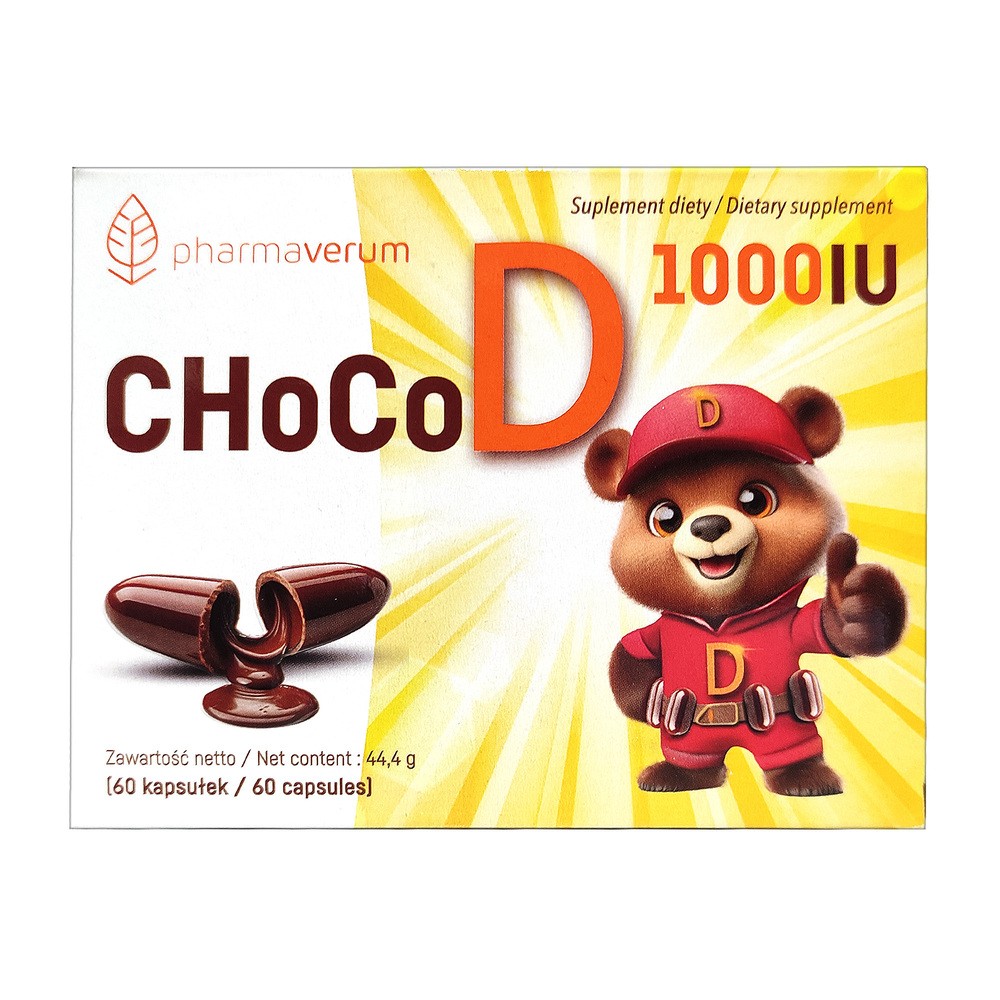 ChocoD, witamina D dla dzieci od 4 roku życia, 60 kapsułek