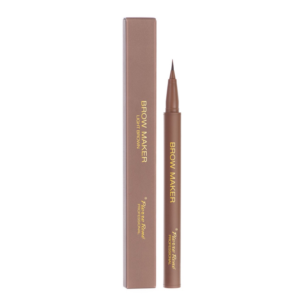 Pierre René - BROW MAKER - Pisak do brwi w pędzelku - LIGHT BROWN