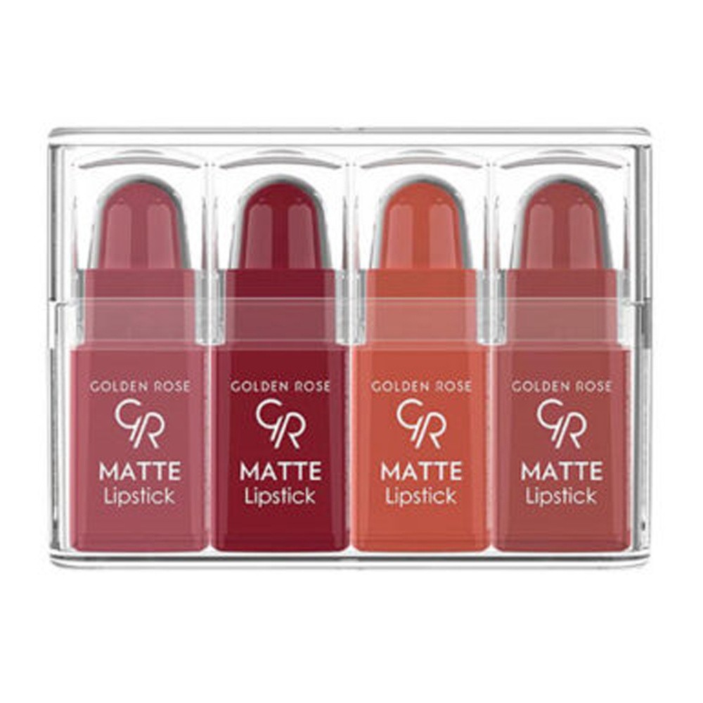 Golden Rose Matte Lipstick Mix - Zestaw 4 matowych mini pomadek do ust - 03