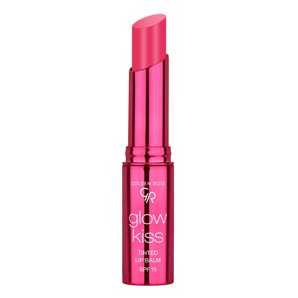 Golden Rose Glow Kiss - Tinted Lip Balm - Koloryzujący balsam do ust z witaminą E - SPF 15 - 3 g - 03 - BERRY PINK