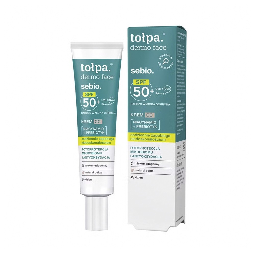 Tołpa Dermo Face Sebio krem CC SPF50+ Natural Beige 40ml