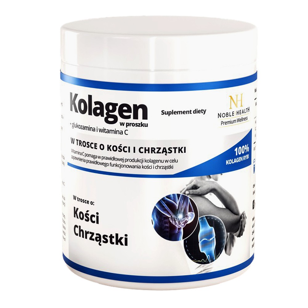 Noble Health Kolagen + Glukozamina i wit. C Proszek, 100 g
