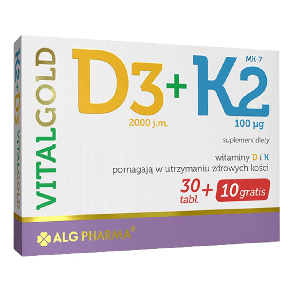 ALG PHARMA Alg Pharma K2 + D3 VitalGold 40tabs Dobra cena