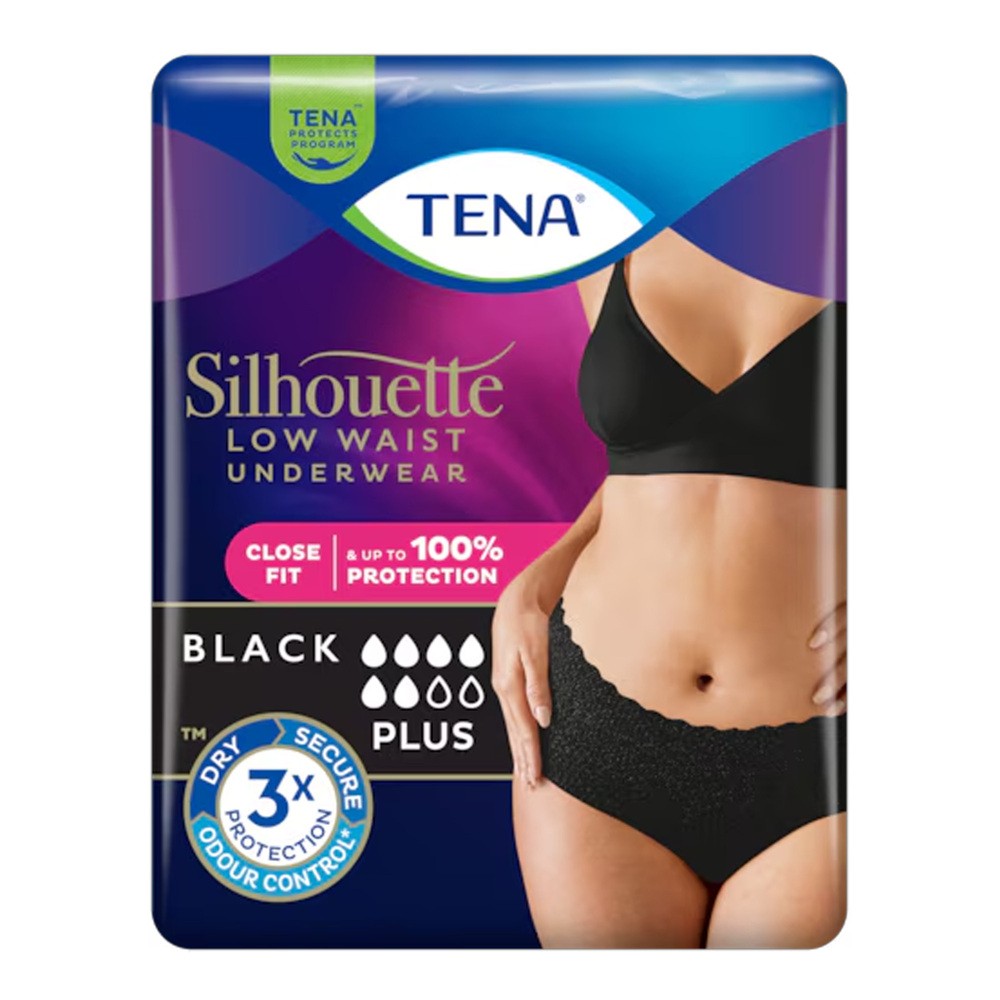 Tena Silhouette Plus Black Dyskretna bielizna chłonna dla kobiet M, 12 szt. -> Wysyłka od 1,99 - odbiór w Żabce