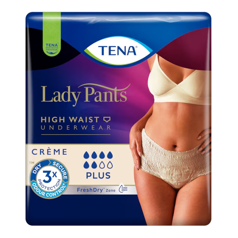 Tena Lady Pants Creme, majtki chłonne, rozmiar M, 75-105 cm, Plus, 9 sztuk