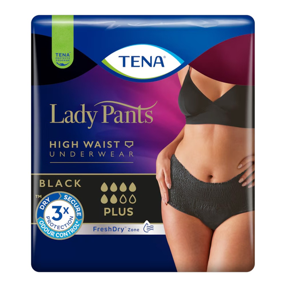 Tena Lady Pants Noir, majtki chłonne, rozmiar M, 75-105 cm, Plus, 9 sztuk