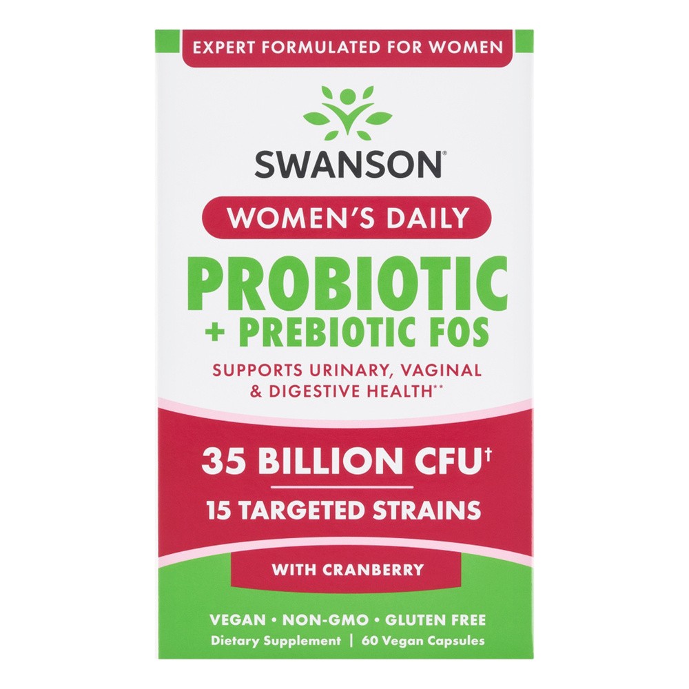 Swanson Women's Daily Probiotic + Prebiotic FOS, 60 kapsułek