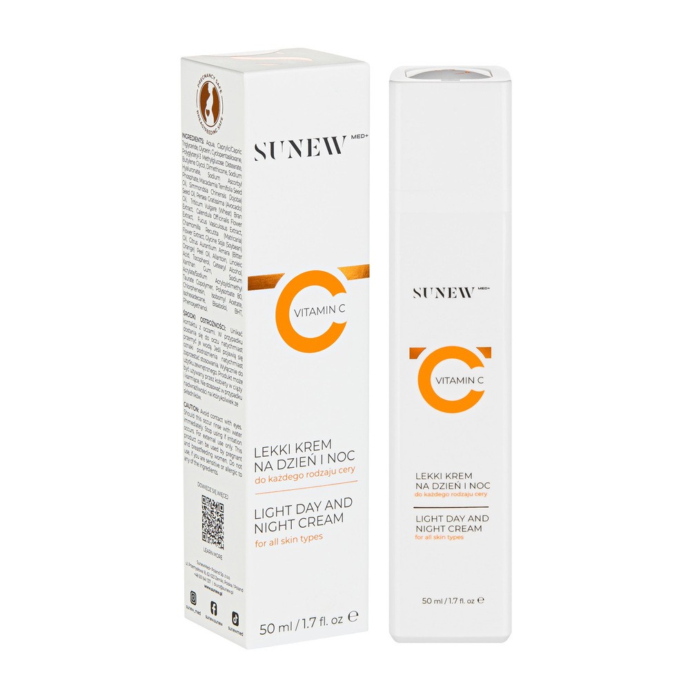 SunewMed+ Lekki krem na dzień i na noc z witaminą C 50ml