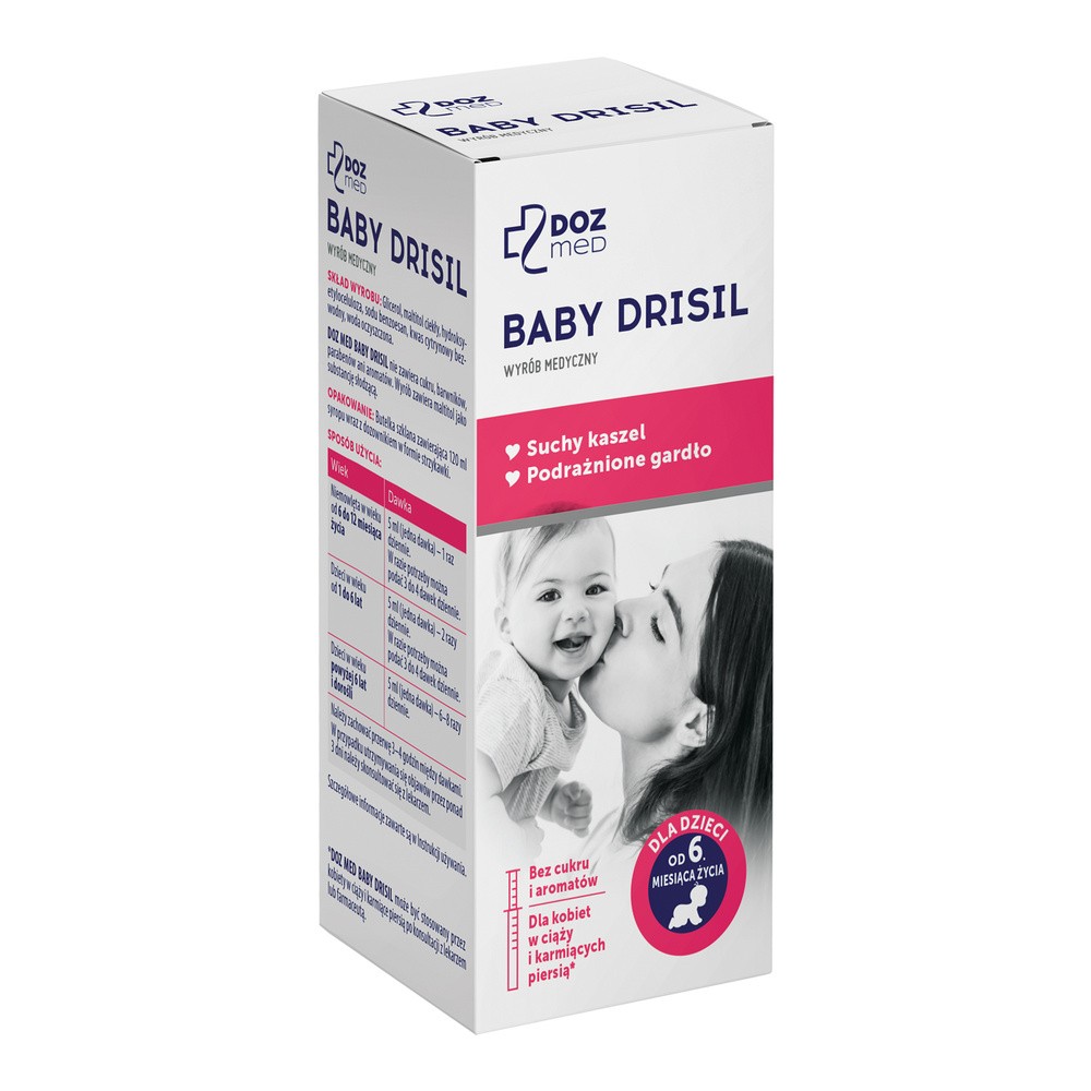 Syrop łagodzący podrażnienia dóg oddechowych, Doz Med Baby Drisil, 120 ml