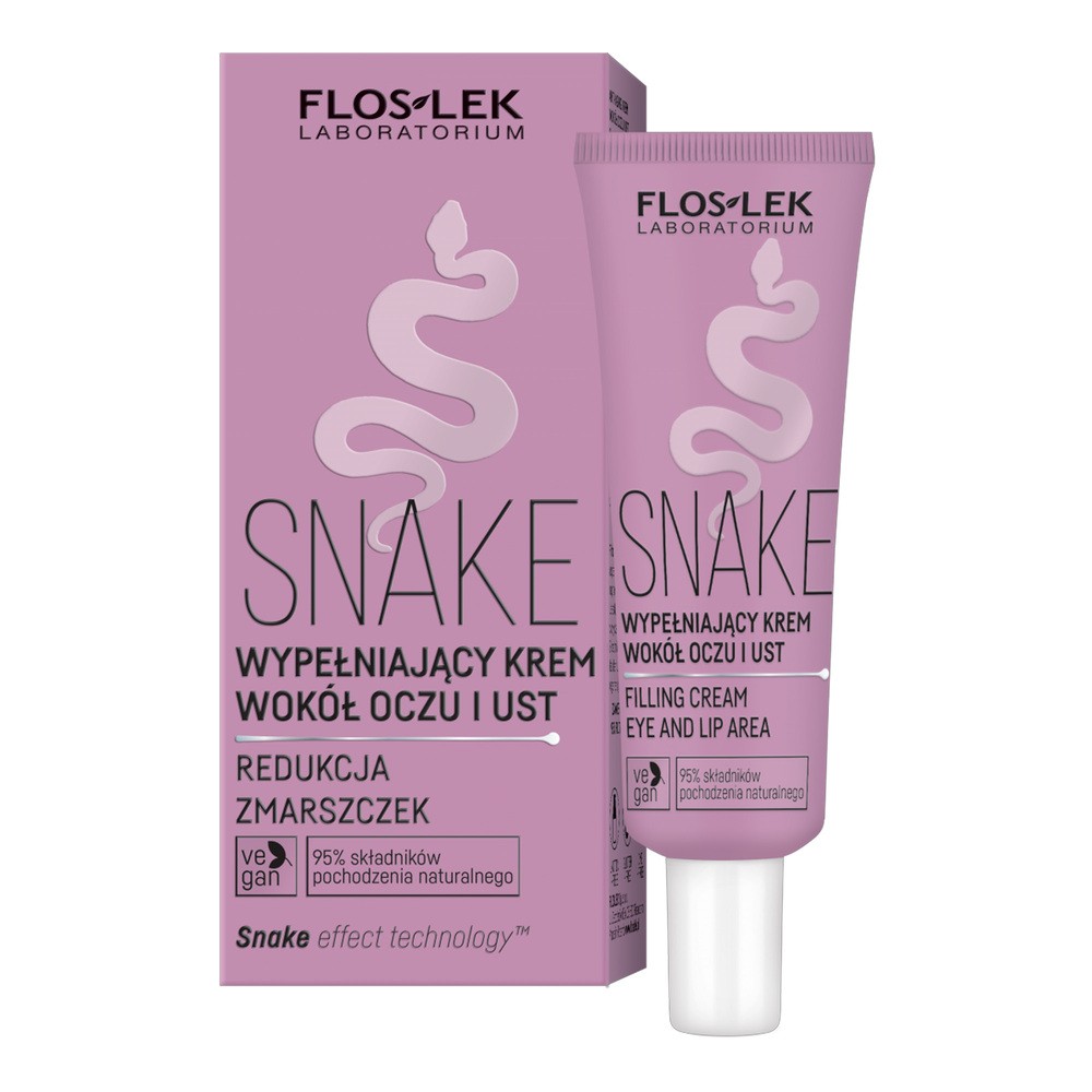 Floslek Laboratorium Snake, wypełniający krem wokół oczu i ust, 30 ml