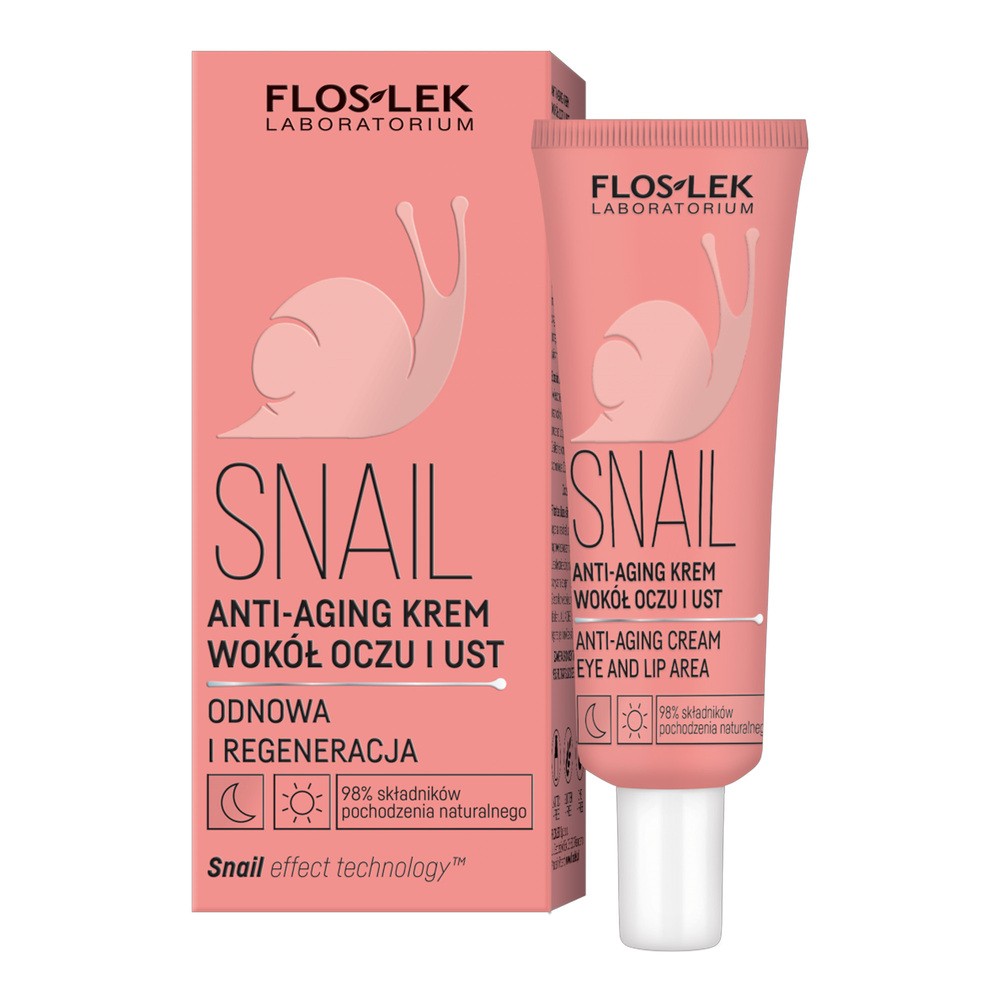 Floslek Laboratorium Snail, anti-aging krem wokół oczu i ust, 30 ml