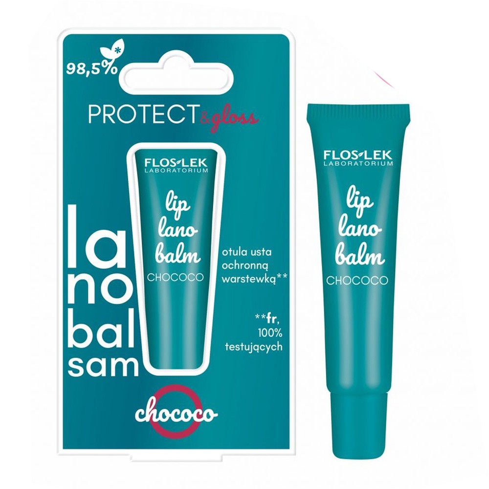Flos-Lek Lip Care, lanobalsam do ust, chococo, 12 g