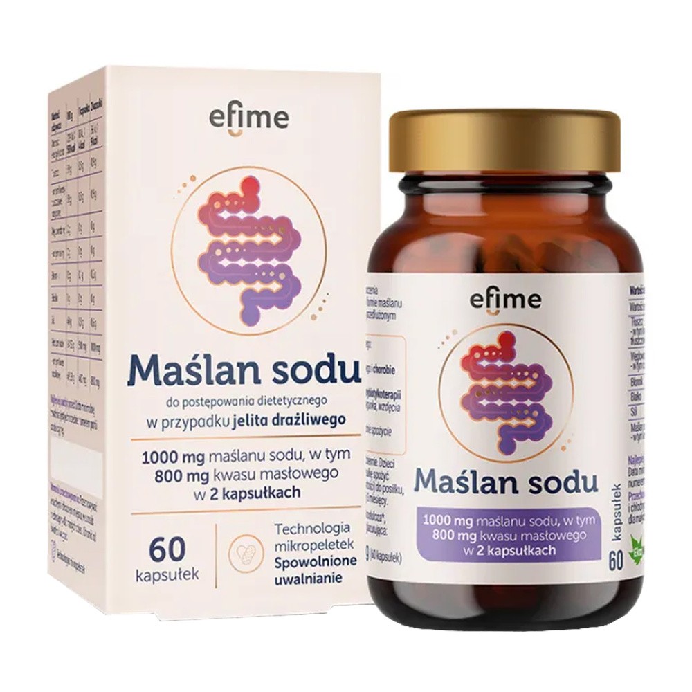 EkaMedica Efime Maślan Sodu 1000 mg, 60 kaps.