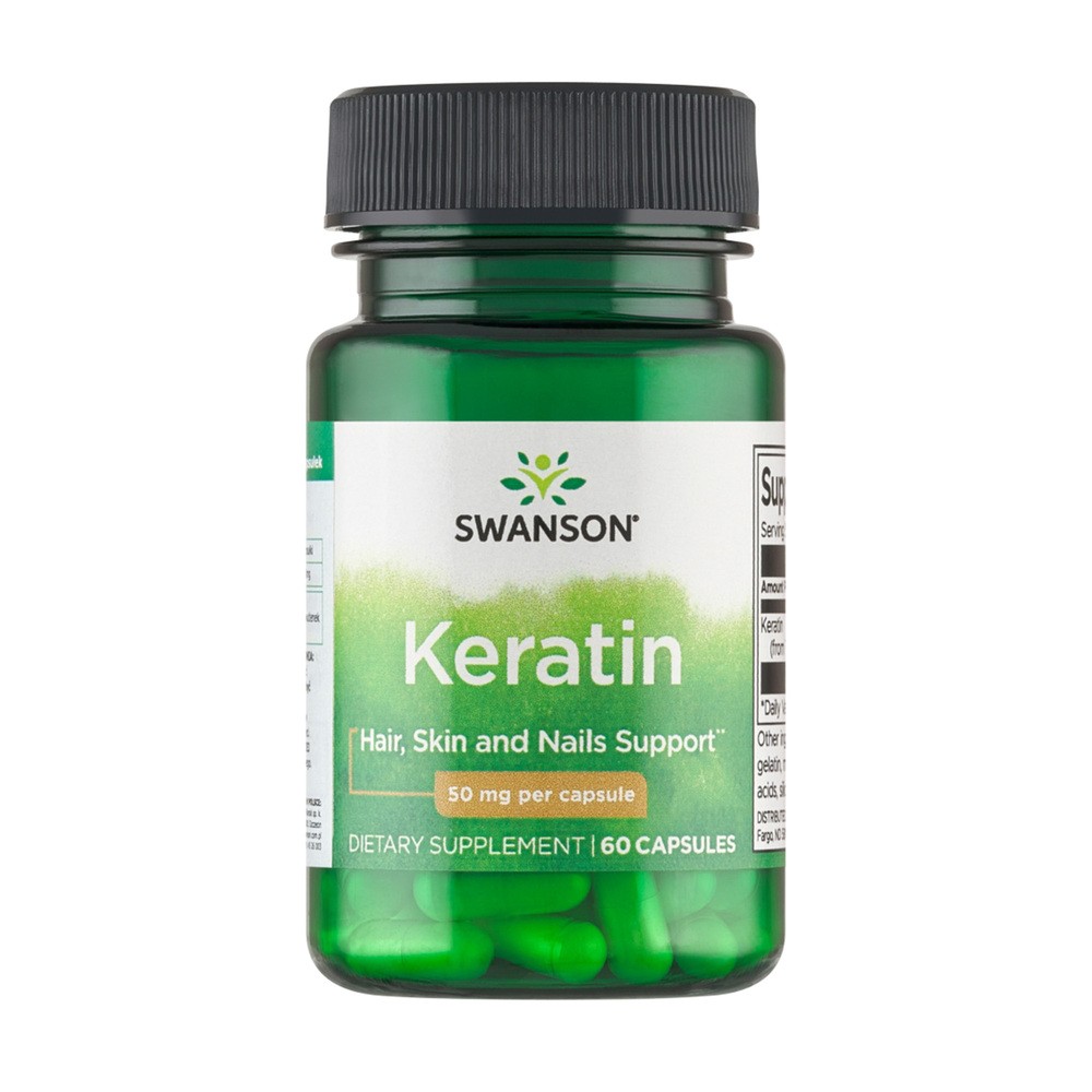 Swanson Keratyna 50 mg, 60 kapsułek