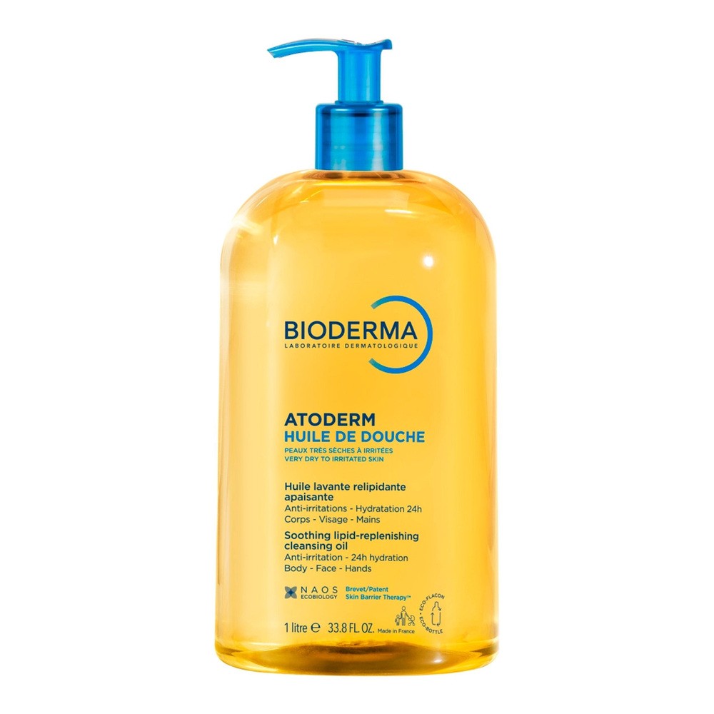 Bioderma Atoderm Huile de Douche, nawilżający olejek do kąpieli i pod prysznic, od 1 dnia życia, 1 l USZKODZONE OPAKOWANIE