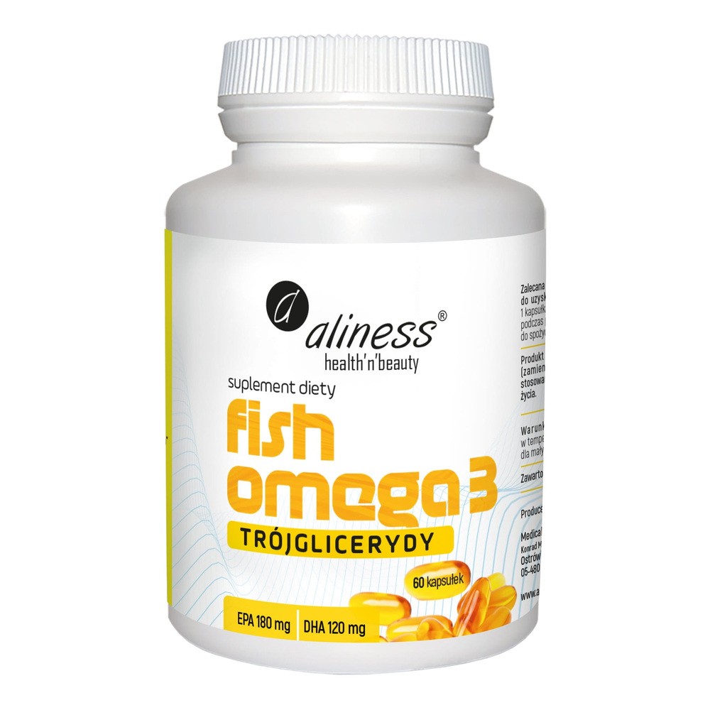 Aliness Fish Omega3 Trójglicerydy 180/120 mg, 60 kapsułek