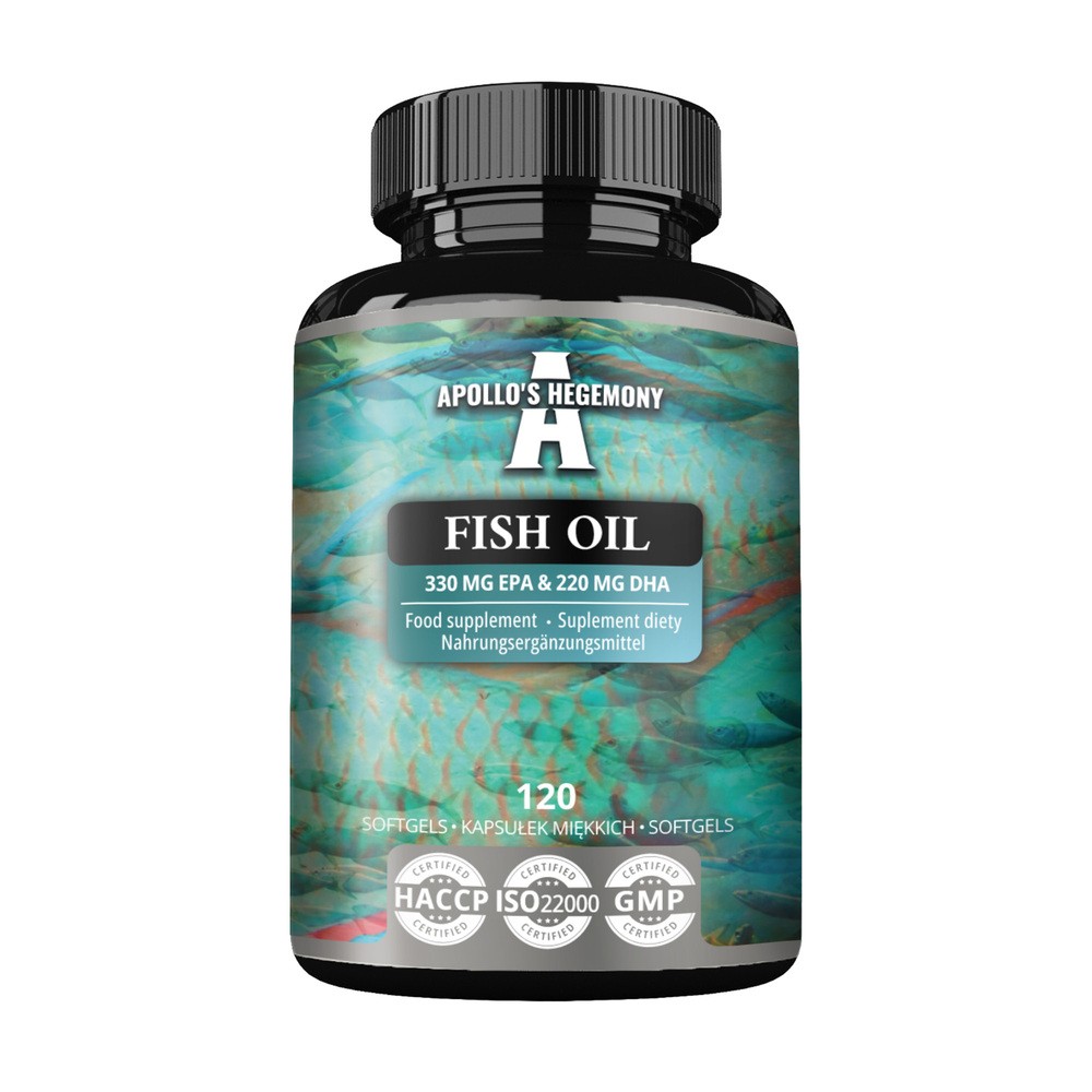 APOLLO'S HEGEMONY FISH OIL 1000 MG KWASY OMEGA-3 + WITAMINA E 120 KAPSUŁEK