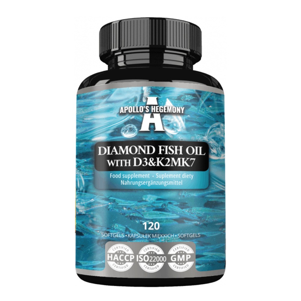 Apollo's Hegemony Diamond Fish Oil D3K2, 120 kapsułek