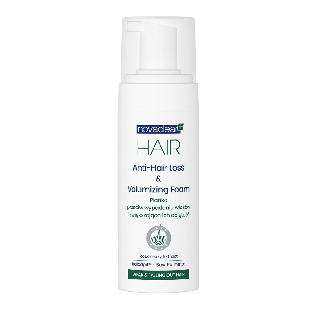 Novaclear Hair, pianka przeciw wypadaniu włosów i zwiększająca ich objętość, 150 ml