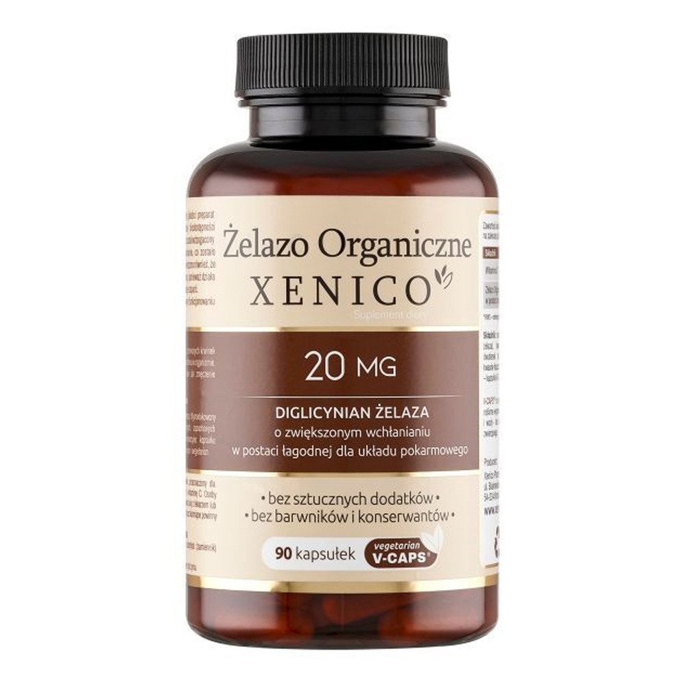 Xenico, Żelazo Organiczne, Suplement diety, 90 kapsułek