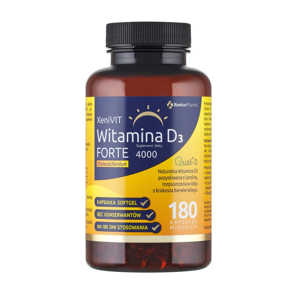 XeniVIT Witamina D3 Forte, 180 kapsułek