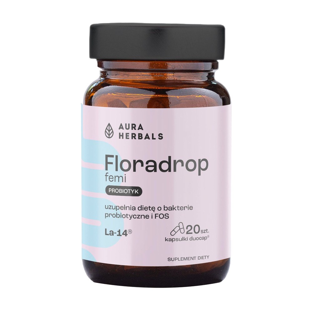Aura Herbals Floradrop femi, probiotyk, 20 kapsułek