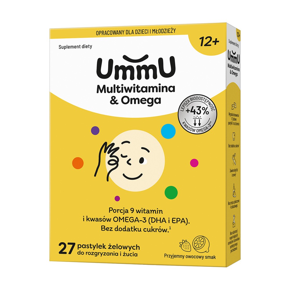 Ummu Multiwitamina&Omega 12+ Pastylki 27 szt.