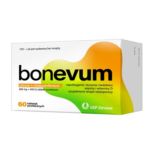 Bonevum 600 mg + 400 IU, tabletki powlekane, 60 sztuk