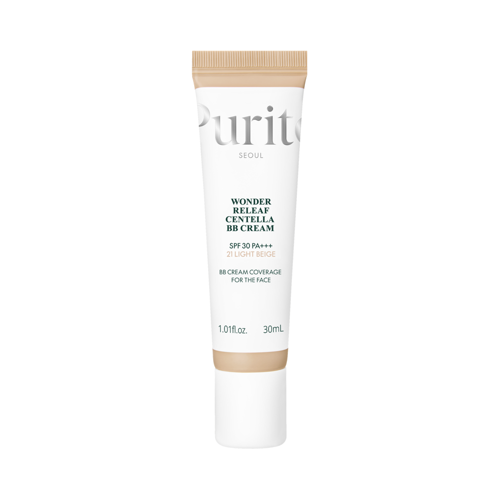 Purito Wonder Releaf Centella, regenerujący krem BB z wąkrotą azjatycką, 21 Light Beige, SPF 30, 30 ml