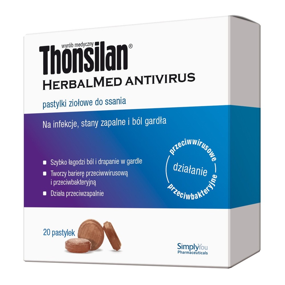 Thonsilan HerbalMed Antivirus, 20 past. do ssania -> Wysyłka od 1,99 - odbiór w Żabce
